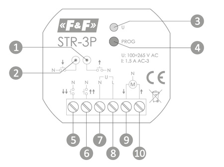 Rolladensteuerung Rolläden STR-3P 230V AC 320W F&F 7834