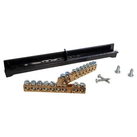 PE/N-Klemme mit Träger 8-Module 8M (2x9P) 16mm2 M-L 1006.08.16