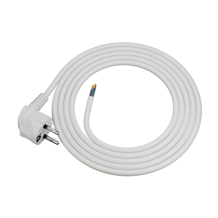 Anschlusskabel 1,5m mit Winkelstecker Uni-Schuko 250V 16A 3x1,5 mm² H05VV-F PP-50 Weiß W-97524