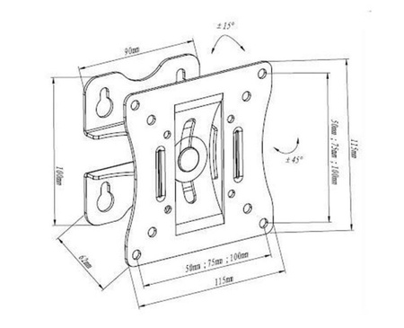 TV-Halterung Wandhalterung Fernseher LED/LCD 10-27" 15KG vertikale/horizontale CV-25