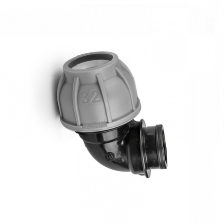 PE-Winkel 90° für Rohre 25mm Innengewinde 3/4" DSRA10K25F34