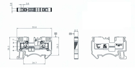 Reihenklemme 4mm2 Durchgangsklemme Orange UL DS4-01P-15-00A(H)
