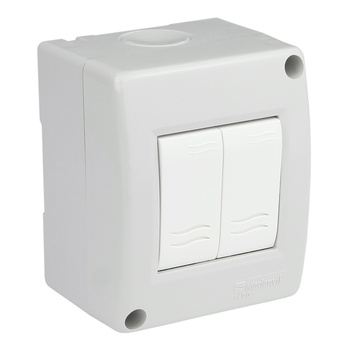 Doppel Lichtschalter im Gehäuse IP40 M-L 1470.00.00