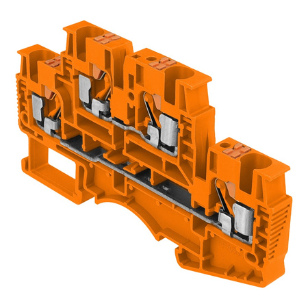 Reihenklemme 4mm2 4 Leiter Doppelstockklemme Etagenklemme Orange DSKK4-01P-15-00A(H)