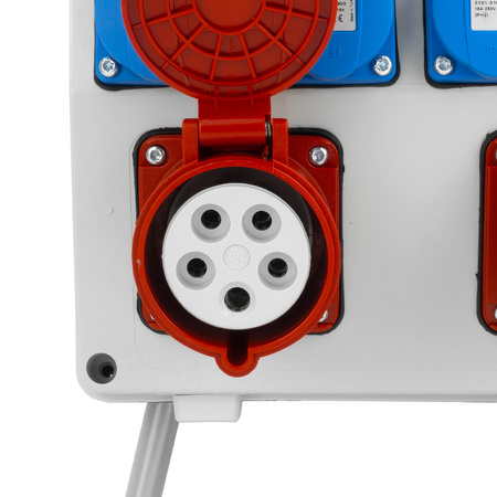 Baustromverteiler mit Stecker 16A 32A 4x230V auf Ständer Mobilverteiler Stromverteiler TGD-S/FI 32A 16A 4x230V Stromverteiler Wandverteiler mit VDE Sicherungen Doktorvolt DV-6050-D