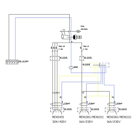 Stromverteiler TD-S/FI 32A 2x230V Drehstromzähler MID Doktorvolt® DV-9092-D