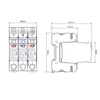 Überspannungsschutz 3P 1000V DC T1 T2 (B+C) 12,5kA Blitzschutz DCBC3P1000PV5012,5KA