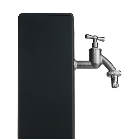 Wassersäule Gartenpfosten mit Wasserhahn dekorative Wasserzapfstelle anthrazit Wasserzapfsäule Doktorvolt DV-5145