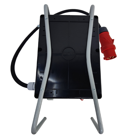 Baustromverteiler ECO-S/FI SKHU 32A 16A 2x230V Stromverteiler auf Ständer mit Kabel Schuko Doktorvolt® DV-0403-D