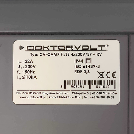 Campingverteiler mit Wasseranschluss 4x230V CEE Campingsäule Stromverteiler Doktorvolt FI/LS DV-4612