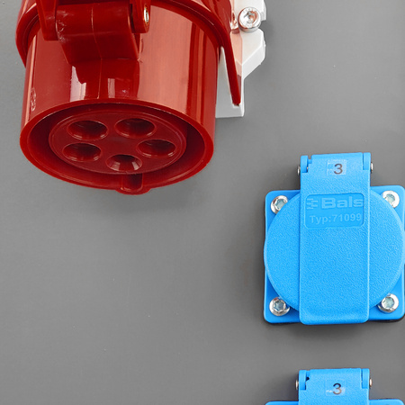 Baustromverteiler auf Ständer OS-S/FI SET tragbar mit Steckdosen 2x32A 1x16A CEE MENNEKES 8x230V Schuko Stromverteiler für Baustellen Stromkasten mit Schutz Doktorvolt DV-8379-D