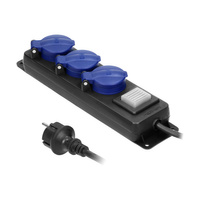 Steckdosenleiste Werkstatt mit Schalter Kabel 5m 3x2P+E Schuko OR-AE-13192(GS)/5M
