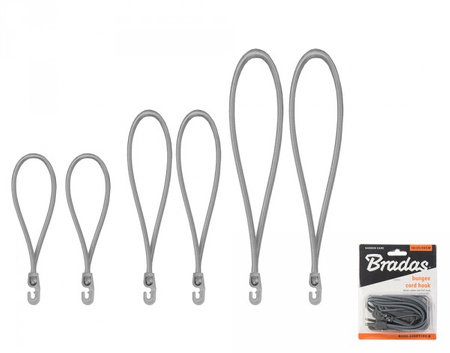 Spanngummi Set mit PVC Haken 2x18/25/40cm grau Bradas BCH3-04SET1GY-B