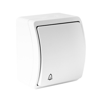 Türklingel Klingelknopf Klingeltaster Taster IP44 weiß 155-01-DRV