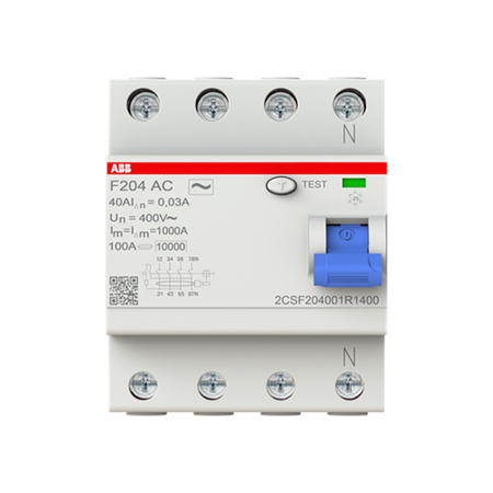Fehlerstromschutzschalter RCCB 4P 40A 30mA FI-Schalter typ AC ABB 2CSF204001R1400