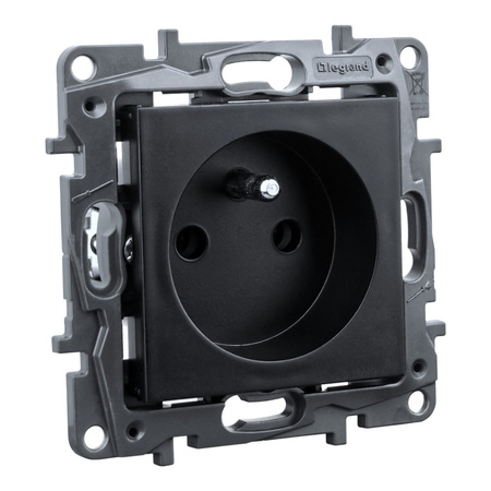 Steckdose 2P + E franz. System schwarz Niloe Step 863531