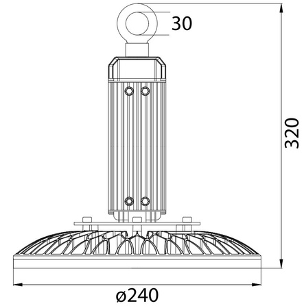 Hallenleuchte Industrielampe High Bay LED 150W Neutralweiß 4000K 22500lm Energieklasse C IP65 Feuchtraum Hallenstrahler C85-HBU2-150V-740P-1