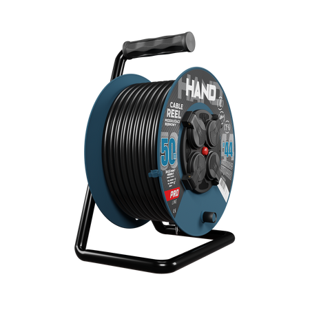 Kabeltrommel HAND PRO 50m 4x Steckdosen 230V IP44 H05RN-F 3x1,5 mm² W-96307