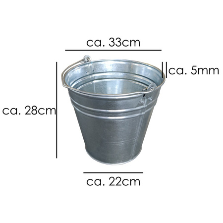 Baueimer verzinkt 15L Wasser- Garten- Zink- Abfall- Futtereimer BRADAS J5322