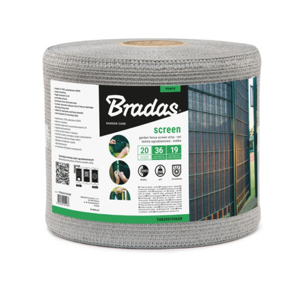 Zaunband 19cmx36m grau Zaun- Palisadenband Sichtschutz Lärmschutz BRADAS TOB2001936LGY