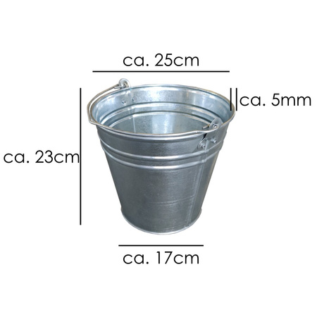 Baueimer verzinkt 7L Wasser- Garten- Zink- Abfall- Futtereimer BRADAS J5316