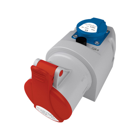 Kombi Wandsteckdose 32A/ 5-polig 1x230V Schuko IZVZ-S 3253 DV