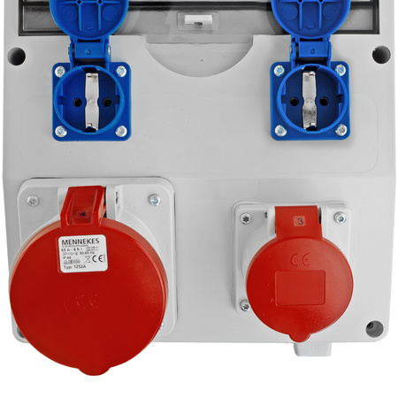 Baustromverteiler Unbestückt TD 63A Stromverteiler 16A 2x230V Mennekes Steckdosen Doktorvolt DV-2244-D