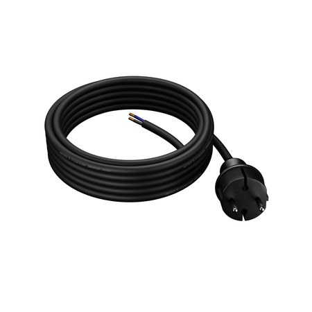 Anschlusskabel 5m IP44 mit geradem Stecker 250V 16A 2x1,5 mm² H07RN-F PP-40H Schwarz W-97201
