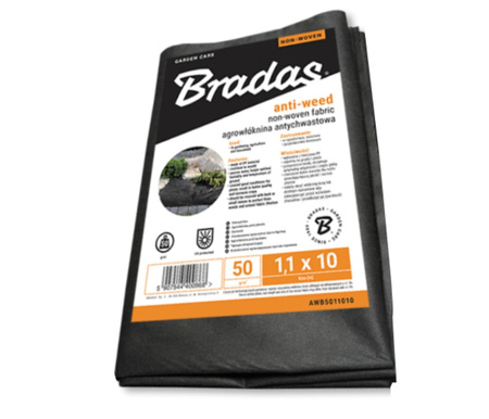 Bodengewebe 1,6x10m Unkrautvlies Gartenvlies Mulchvlies Vlies 50g/m² BRADAS AWB5016010