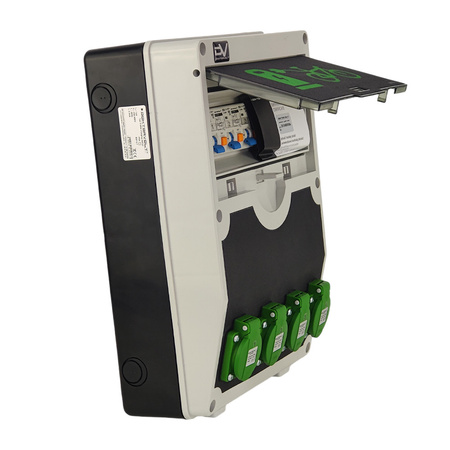 Fahrradladestation für E-bikes 12 Module 4x230V 4xRCBO Stromverteiler Doktorvolt DV-2137