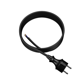 Anschlusskabel 4m IP44 mit geradem Stecker 250V 16A 2x1,5 mm² H07RN-F PP-40H Schwarz W-97199
