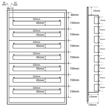Doktorvolt Verteilerkasten Unterputz Sicherungskasten aus Metall 126 Module 7-reihig IP30 MP126/7/18