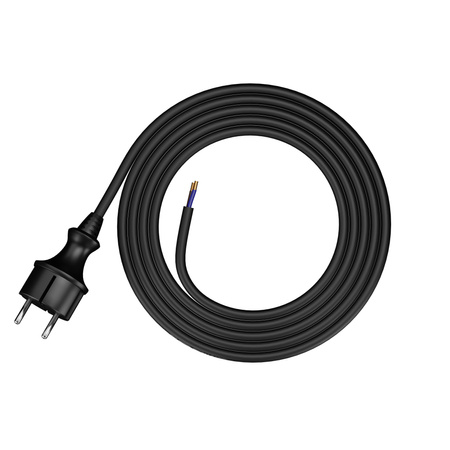 Anschlusskabel 1,5m IP44 mit geradem Stecker 250V 16A 2×1,5 mm² H07RN-F PP-40H Schwarz W-97253