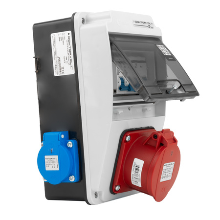 Wandverteiler XS-S 16A 2x230V IP44 Stromverteiler Komplett Verdrahtet Doktorvolt DV-5107-D