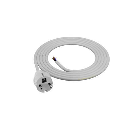 Anschlusskabel 2m IP44 mit geradem Stecker 250V 16A 3x1,5 mm² H05VV-F PP-40H Weiß W-98381
