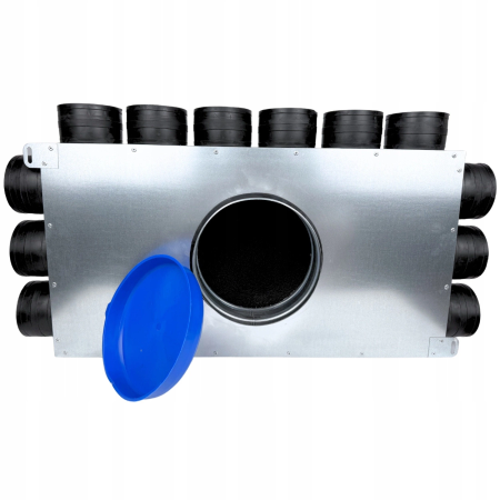 Lüftungsverteiler Verteilerkasten 12x75 Ø160 Wohnraumlüftung Luftverteiler E-KRR-12x75/160-OC