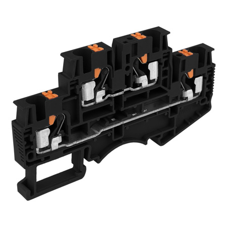 Reihenklemme 4mm2 4 Leiter Doppelstockklemme Etagenklemme Schwarz DSKK4-01P-13-00A(H)