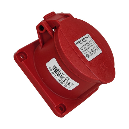 CEE Einbausteckdose gerade 400V 16A 5P 75x75mm TP Electric 3105-322-1675