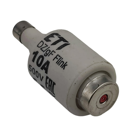 1 Stück Sicherungseinsatz Schmelzsicherung ETI Porzellan Sicherung DII DZ/gF 10A/500V 002312104