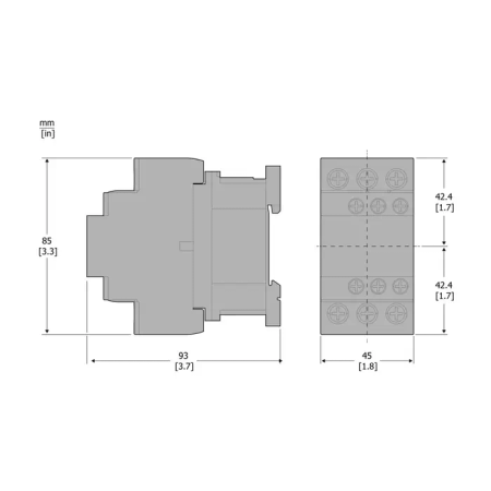 Modular Leistungsschütz Schneider LC1D 32A 690V AC 3-polig 15kW Schütz mit 220V-Spule und 3NO + 2 Hilfskontakten LC1D32M7