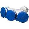 Tragbarer Verteiler Grau-Blau R-X3/44S IP44 3×2P+E 16A 250V Schuko W-01161