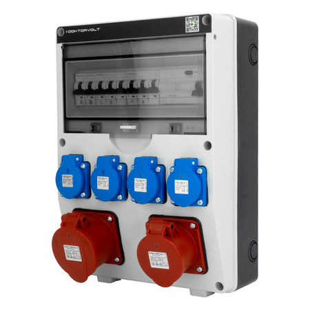 Baustromverteiler CEE 32A 16A TGD-S/FI 4x230V Stromverteiler Wandverteiler Doktorvolt DV-5541-D