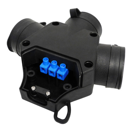 Einphasige Dreifach 3-fach Kupplung Schutzkontakt Steckdose Verteiler 230V IP44 Typ E franz/belg Norm TpE 3101-316-0300