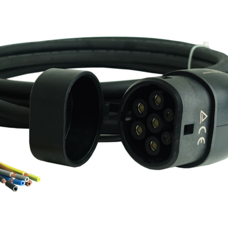 Ladekabel Typ 2 230V 16A 3.6kW 5 Meter IP54 Ersatzteil Wallbox Elektroauto MEAC-S-016-V1-03-5
