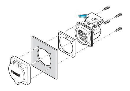 Schutzdeckel mit Klappe Typ 2 charx IP54 IK08 Phoenix Contact EV-T2SOC-B