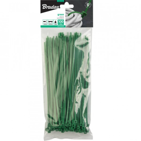 100Stk. Kabelbinder 2,5x150mm Green grün Bradas TS1125150G