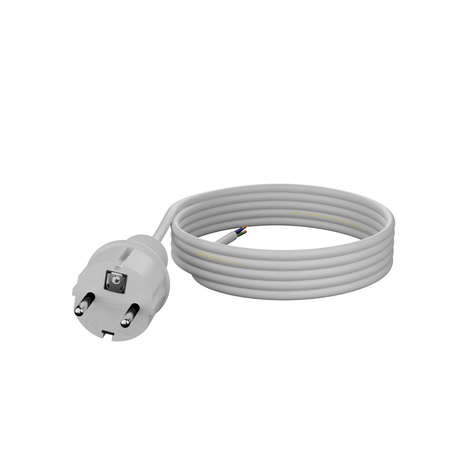 Anschlusskabel 4m IP44 mit geradem Stecker 250V 16A 3x1 mm² H05VV-F PP-40H Weiß W-98375