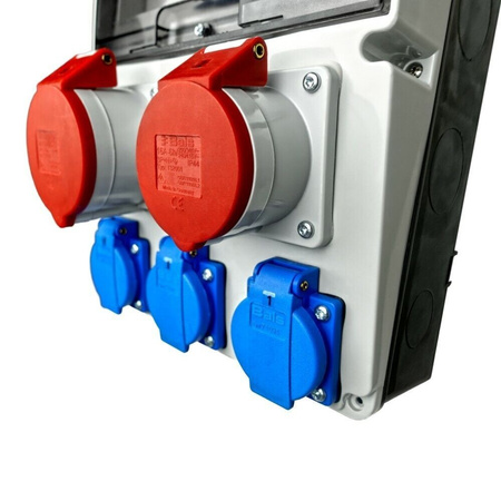 Baustromverteiler 32A 16A 3x230V LS-Schalter und FI-Schalter Stromverteiler Steckdosen Bals WK-4328-D