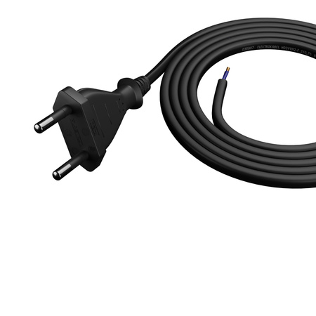 Anschlusskabel 1m mit Flachstecker 2×0,75 mm² OMY P Schwarz W-98464