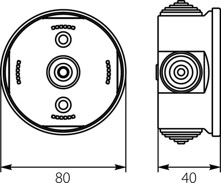 Abzweigdose Verteilerdose Klemmdose rund Aufputz IP44 ø80mm E-P 31.2